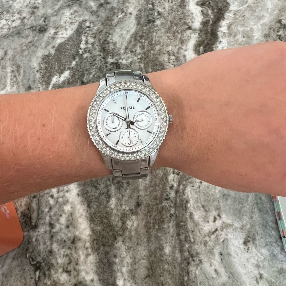 NWT Fossil Women's Silver Chronograph Watch